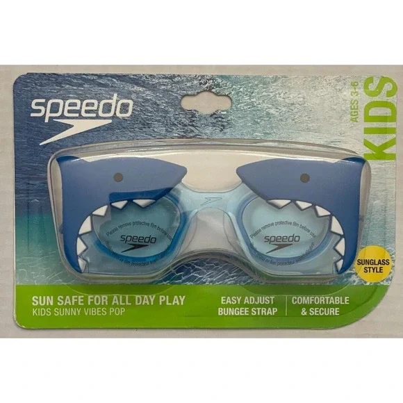 Speedo Kids Shark Goggles Ages 3-6 UV Protection Anti Fog‎ Easy