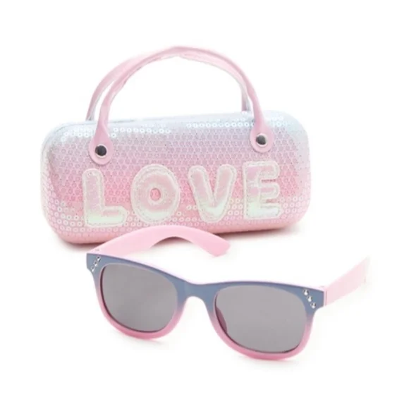 Girls Two-Toned Sunglasses with Carrying Case