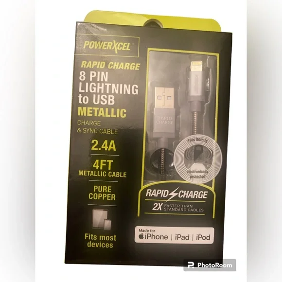 Rapid charge 8pin Lightning to is Metallic charge and sync cable