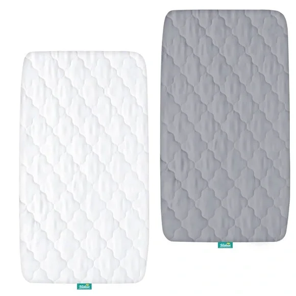 NEW Set of 2  Quilted Bassinet Mattress Covers Waterproof