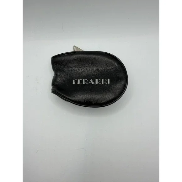 Ferarri Coin Purse Unisex OS Black Good Vintage Leather Donnay Zip Pouch Logo