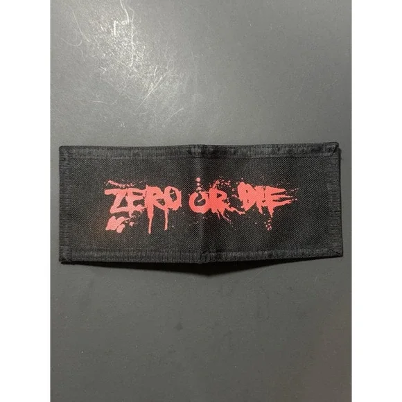Y2K ZERO Skateboarding Black Canvas Wallet‎
