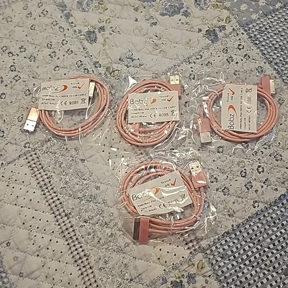 Baby pink doc to usb cable for ipod