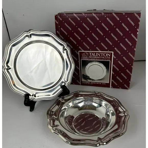 Silver Plate Sheridan English Style Bowl & Plate Candy Mint 4.5x 4.5