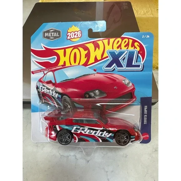Hot Wheels XL Toyota Supra Red GReddy 2026 Series 2/24 Die-Cast Car Mattel JKL02