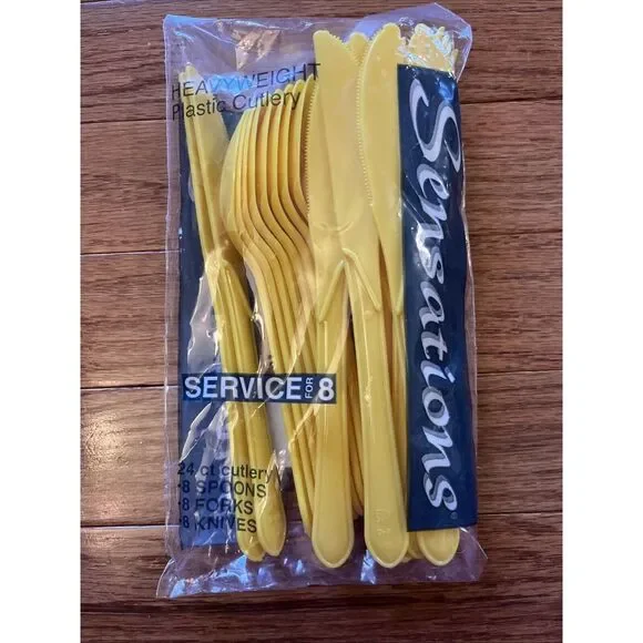 Sensations Golden Yellow Heavyweight Cutlery Service for 8 - Solo Cup Company