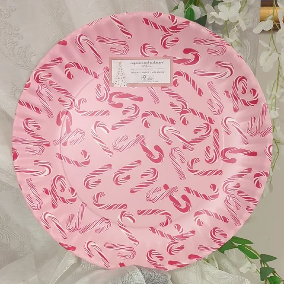 cupcakes & cashmere Pink Candy Cane Platter