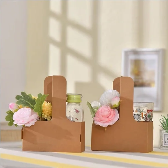 10 Pack Disposable Paperboard Coffee Beverage Drink Carriers