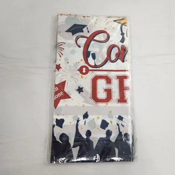 Graduation Tablecloth Three Pack Red White Blue