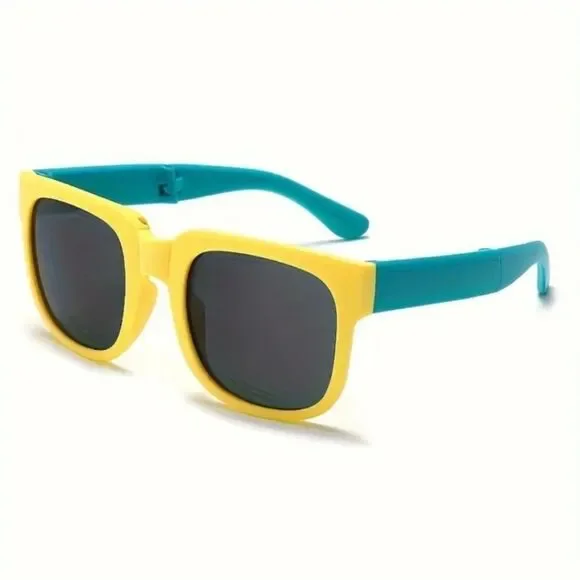 Unisex folding color block sunglassess