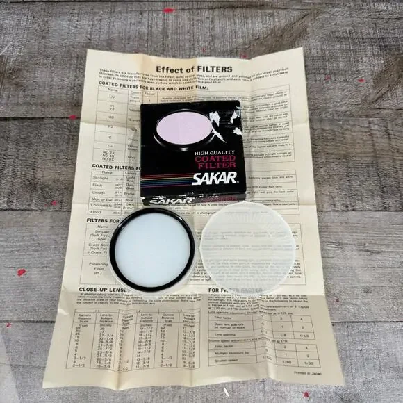 Sakar 52mm Camera Lens Filter Coated UV 58MM W/ Paper Guide