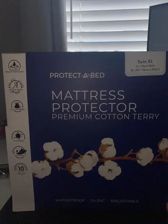 PROTECT-A-BED Twin XL/ Premium Cotton Terry Waterproof , NWT