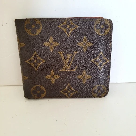 Louis Vuitton Monogram Bifold Wallet Brown Canvas Made in France Vintage