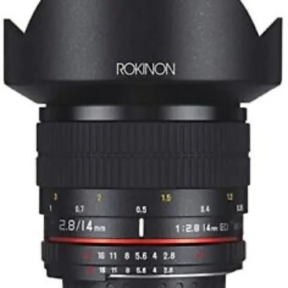 Rokinon 14mm F2.8 ED AS IF UMC Manual Focus Lens + AE Chip for Canon AE Camera