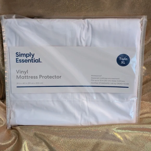 White Vinyl Mattress Protector - Twin XL, By Simply Essential