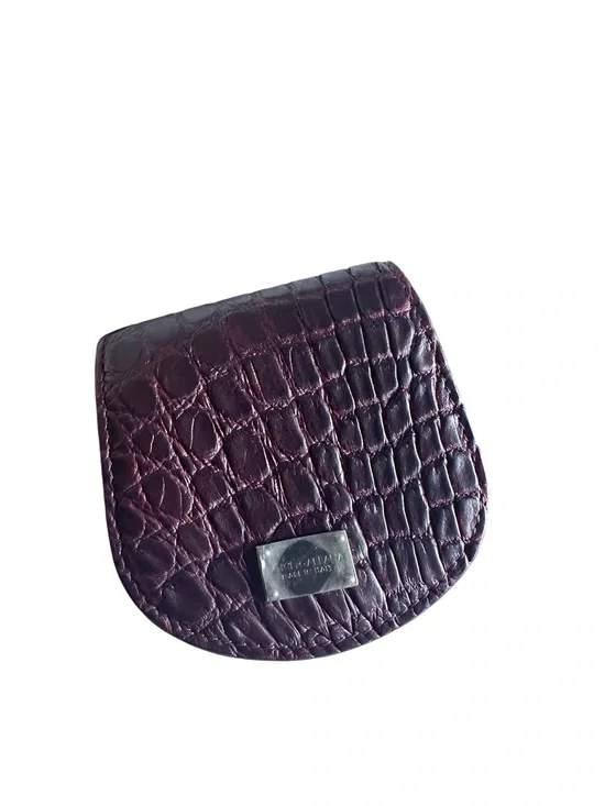 Dolce & Gabbana Burgundy Caiman Leather Bifold Wallet NWT Made In Italy