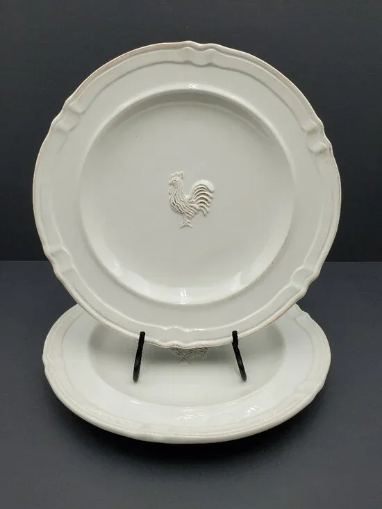 Williams-Sonoma Marketplace Rooster Dinner Plates Embossed Rooster Dinner Plates