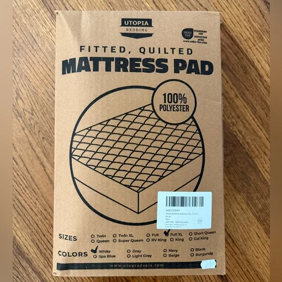 Utopia Bedding Fitted Quilted Mattress Pad - White for Full XL