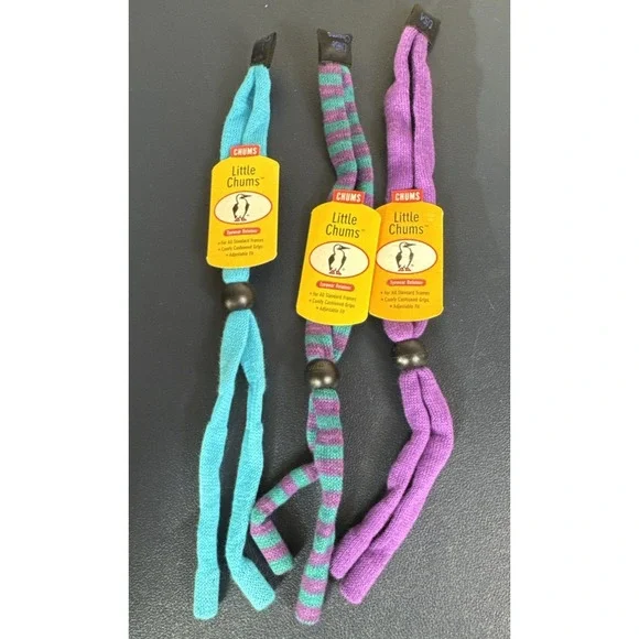 Chums LIttle‎ Chums Glasses Retainer Cord 3 Pack Blue Purple 1-Striped New 0845