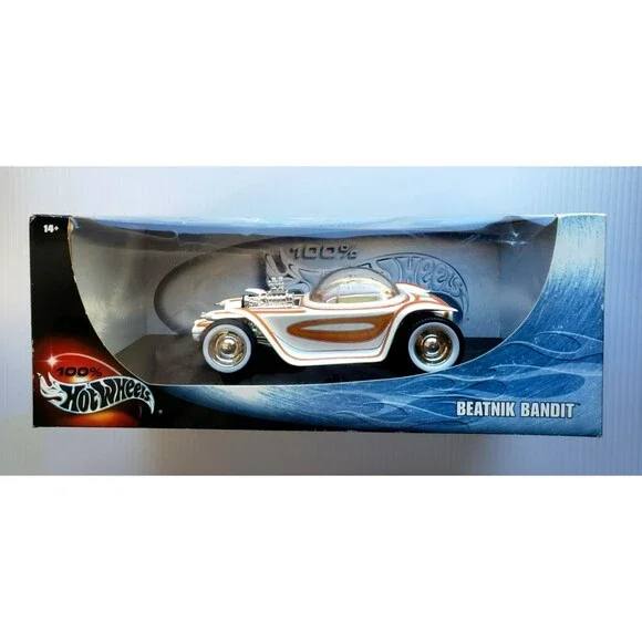 Vintage 2002 Hot Wheels 100% BEATNIK BANDIT White 1/18 WHITE LINE REAL RIDERS!