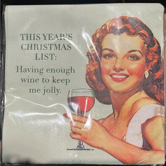 Vintage Style Christmas Cocktail Napkins