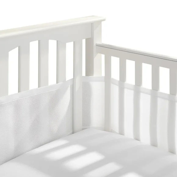 BreathableBaby Breathable Mesh Liner for Full-Size Cribs, Classic 3mm Mesh, Whit