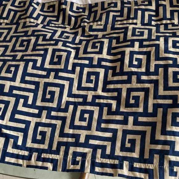 Navy and Beige Geometric Skirt