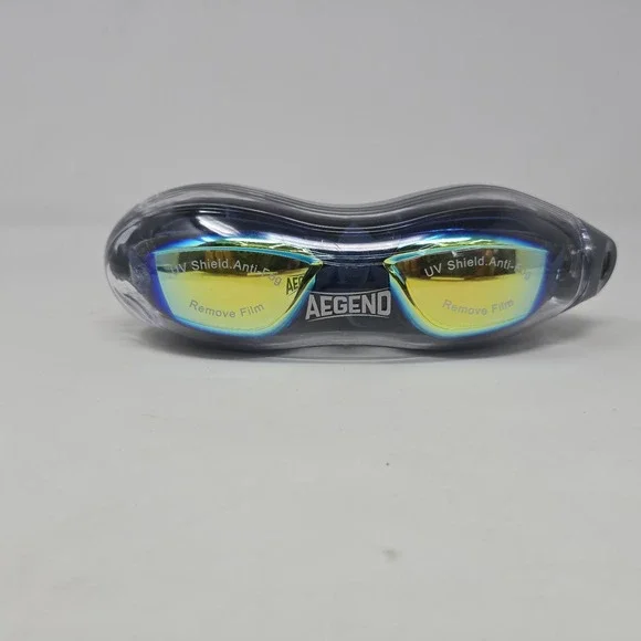 Aegend Swimming Goggles Adult Black Adjustable With Case ‎ New