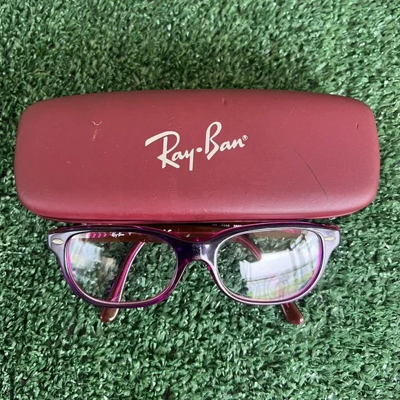 Ray-Ban RB1555 3666 Eyeglasses Purple Pink Full Rim 48-16-130 Frames Only w Case