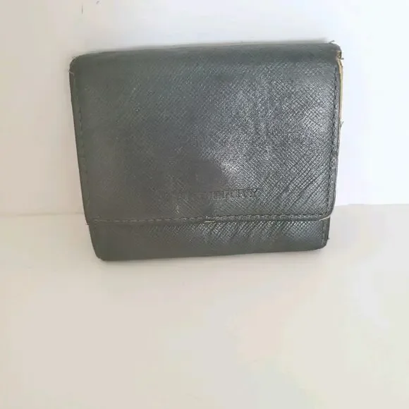 Burberry Wallet Green Coin Case Holder Pouch Leather Compact Mini Logo‎