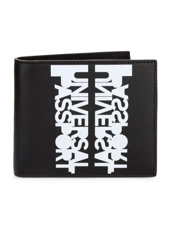 Burberry Universal Passport Men's Leather Bifold Wallet in Black - Italy Made