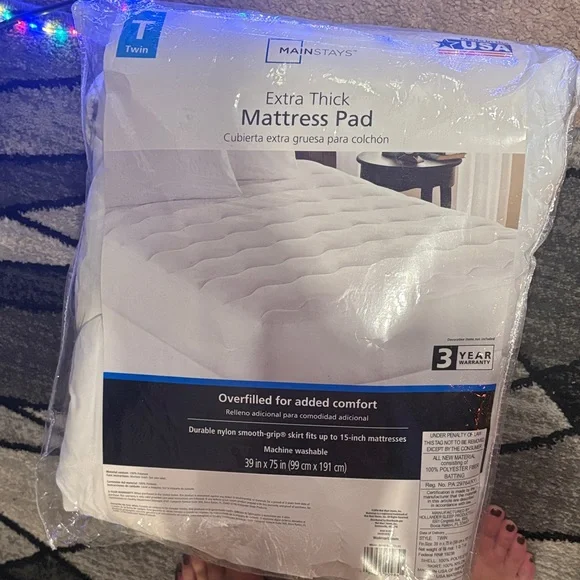 Mainstays Twin Extra Thick Mattress Pad - White