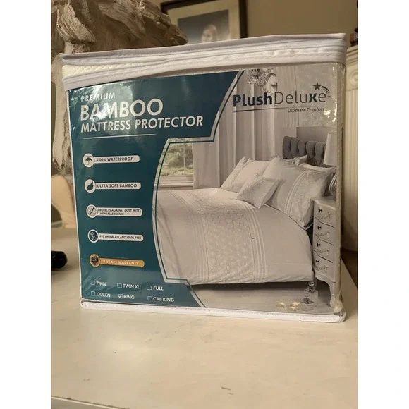 Bamboo Mattress Protector Deep Pocket Waterproof Hypoallergenic Cooling Cover