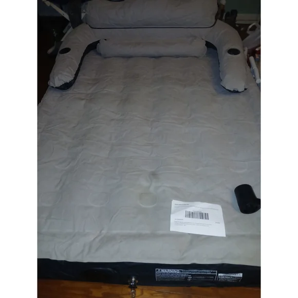 Air Mattress with Headboard, 18 in Inflatable with Built-in Pump, Blow Up Mat...