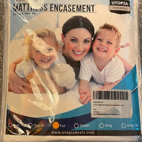 Waterproof mattress cover, zip-up full size. New -in-package, never used.