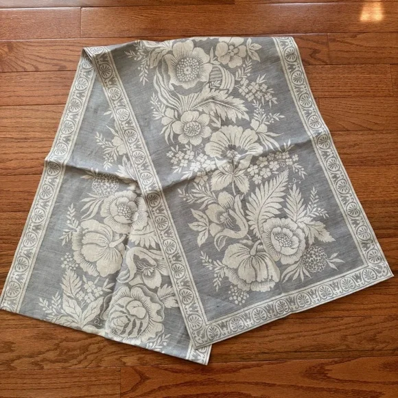 Floral Slate Blue Williams Sonoma Table Runner