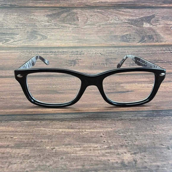 Ray-Ban Junior RB 1531 3803 Black Grey Script Rectangular Eyeglasses 48-16-130‎