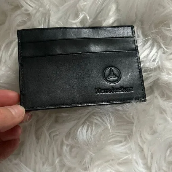 MERCEDES BENZ Genuine OEM Black Leather Card Holder Wallet Window