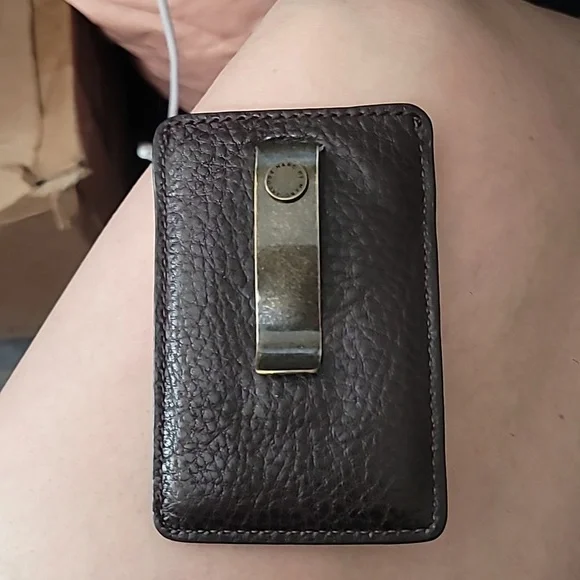Marc by Marc Jacobs Men’s Clip Card Holder Badge Holder 100% Cow Leather