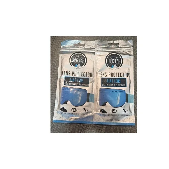 2 packages of 3 each‎ Ripclear Lens Protector Flat Size Medium 3 pk Goggle Guard