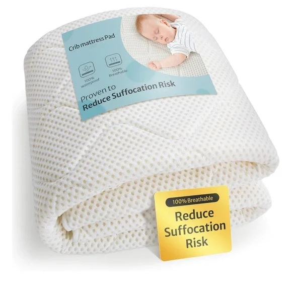 Waterproof Crib Mattress Protector Pad,100% Breathable