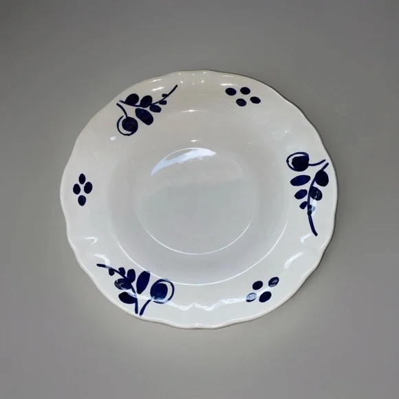 Williams Sonoma One (1)‎ White Blue Olive Pasta Bowl