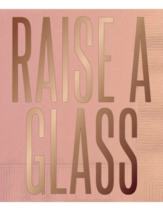 Raise A Glass Pink Party Napkins 20pk