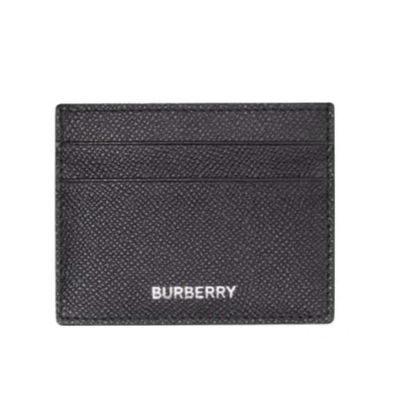 Burberry Black Grained Leather Card Holder Wallet