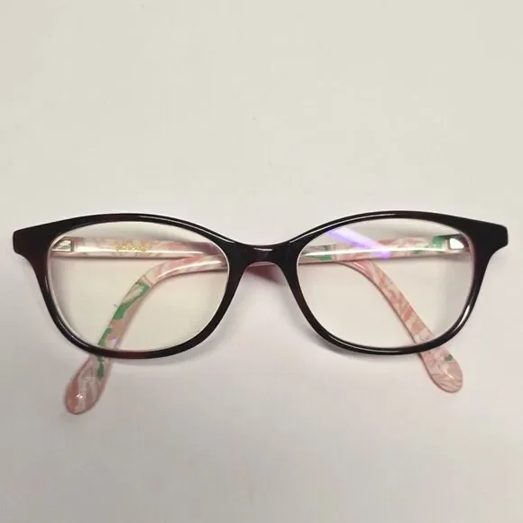 Lilly Pulitzer Girls Pink Burgundy Eyeglasses Frames 45-15-125