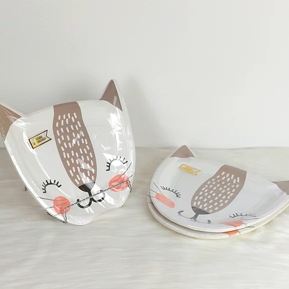 Disposable Kitty Design Plates