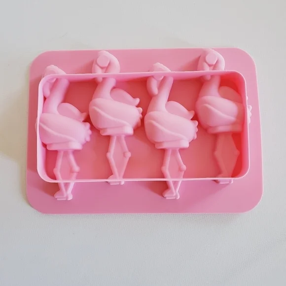 Williams Sonoma Silicone Flamingo Ice Pop Mold 4 Cavity