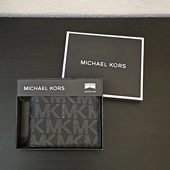 Michael Kors Jet Set Mens Slim Billfold Wallet, NWT, Black