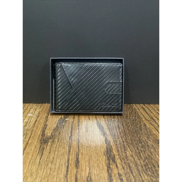 Minimalist Black Carbon Fiber Style Zitahli Men's Stylish Modern Wallet