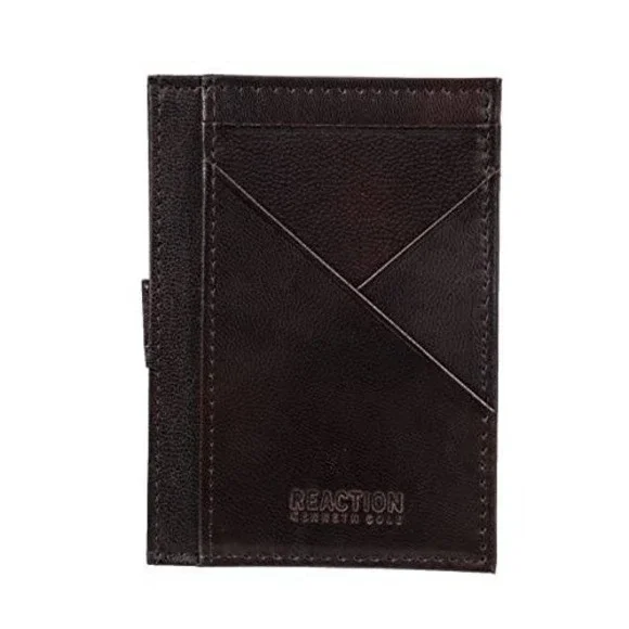 Kenneth Cole Reaction Mens Wallet Brown Leather RFID Protection